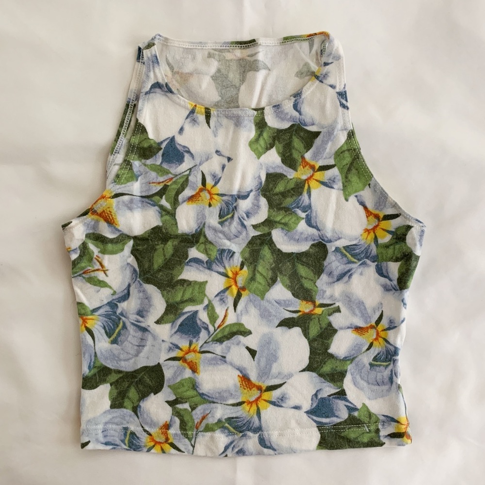 AMERICAN APPAREL Floral Crop Top XS